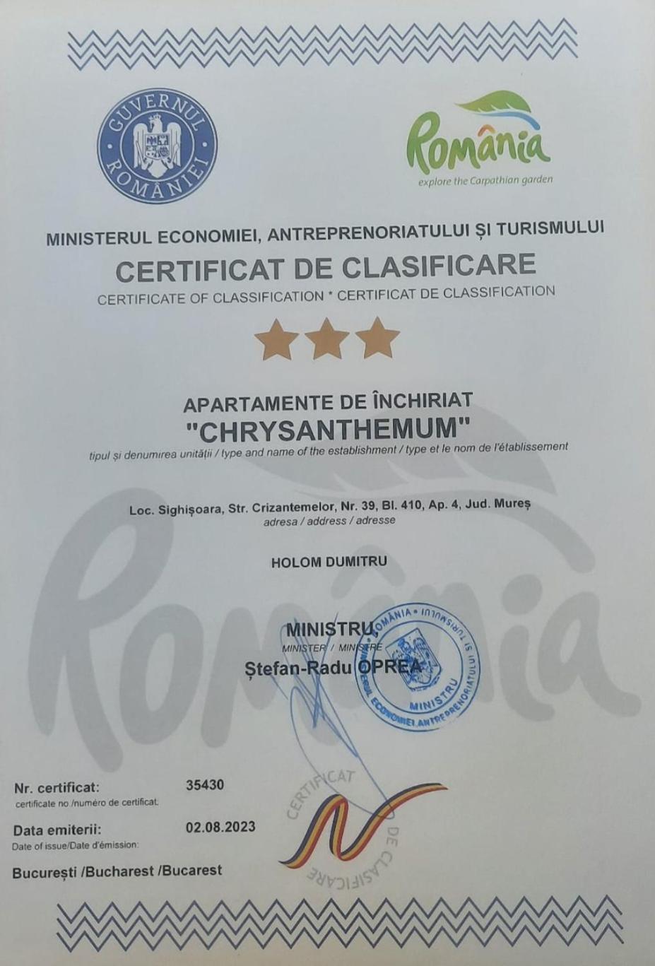 Chrysanthemum Apartman Segesvár Kültér fotó